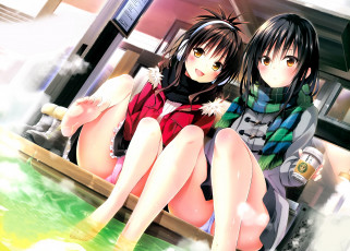 Картинка аниме to-love-ru yabuki kentarou yuuki mikan девушки kotegawa yui to love ru