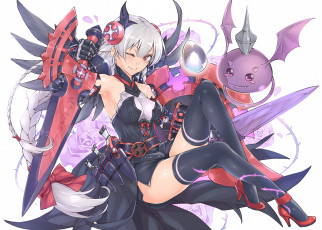 Картинка аниме ангелы +демоны девушка арт twosidegekilove фон существо makita