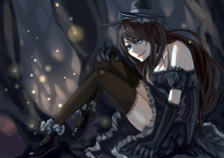 Картинка аниме unknown +другое kuroduki шляпка брюнетка взгляд девушка арт