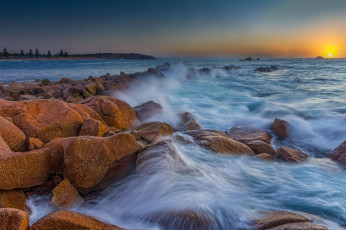 обоя природа, восходы, закаты, заря, горизонт, океан