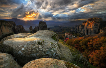 Картинка природа горы meteora метеоры всемирное наследие монастырь греция
