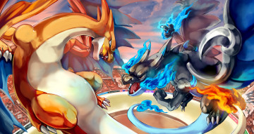 Картинка аниме pokemon покемоны арт бой арена драконы