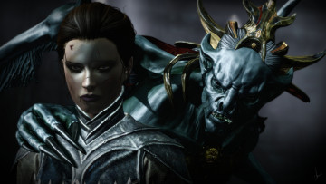 Картинка 3д+графика фантазия+ fantasy девушка взгляд фон демон