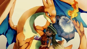 Картинка аниме pokemon чаризард покемон девушка салфетки арт