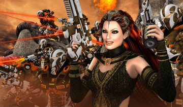 Картинка 3д+графика фантазия+ fantasy оружие фон взгляд девушка