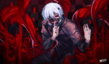 Картинка аниме tokyo+ghoul арт парень жест kaneki ken tokyo ghoul токийский гуль jjune маска