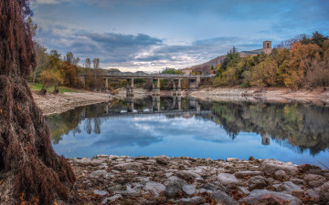 Картинка природа реки озера лес мост река