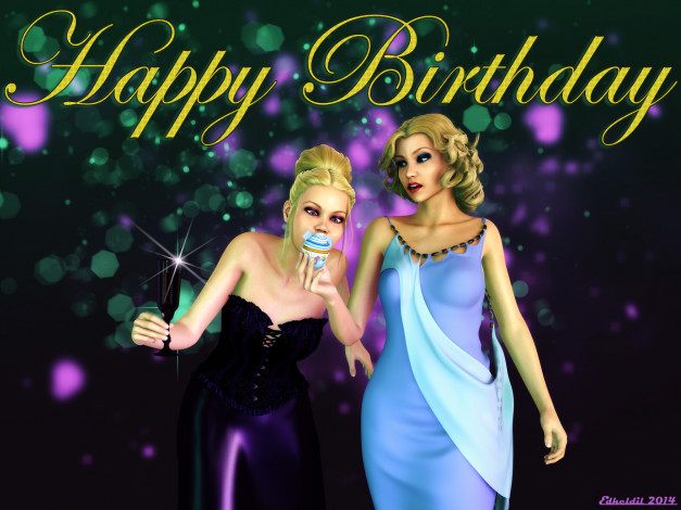 Обои картинки фото 3д графика, праздники , holidays, фон, взгляд, девушки