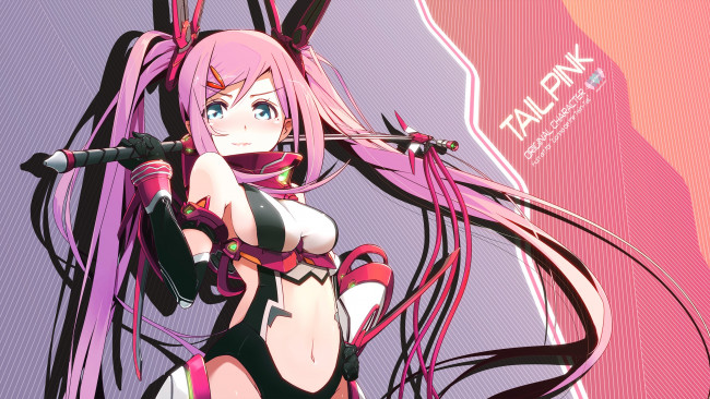 Обои картинки фото аниме, оружие,  техника,  технологии, арт, pomon, illust, эротика, посох, поза, взгляд, девушка