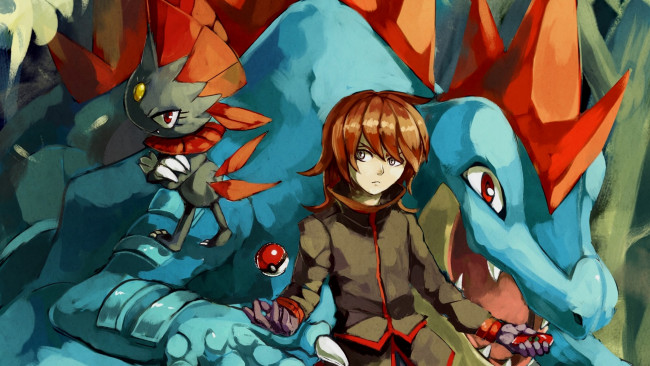 Обои картинки фото аниме, pokemon, покемоны, парень, арт