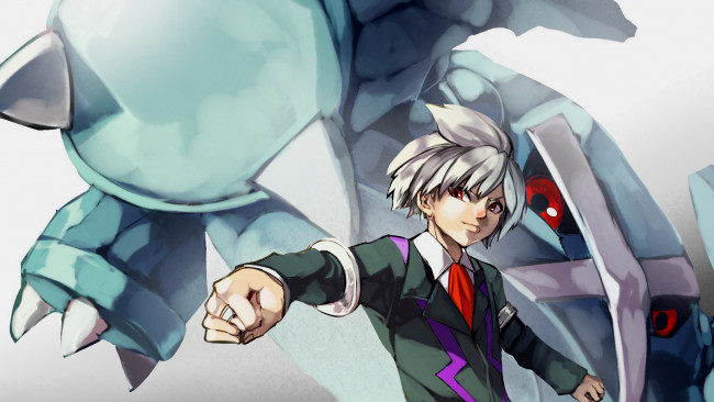 Обои картинки фото аниме, pokemon, взгляд, покемон, кулак, парень, арт