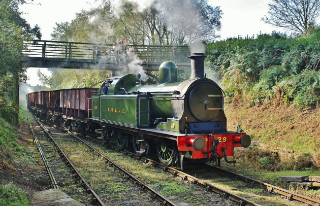 Обои картинки фото техника, паровозы, паровоз, дорога, железная