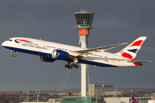 Обои картинки фото boeing 787, авиация, пассажирские самолёты, полет, небо, авиалайнер