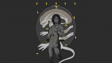Картинка рисованное кино кот эллен рипли сигурни уивер Чужой alien