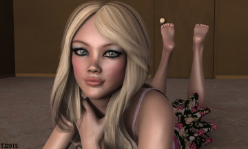 Картинка 3д+графика люди+ people девушка взгляд фон