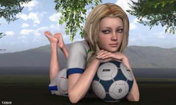 Картинка 3д+графика люди+ people девушка взгляд фон