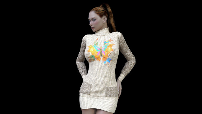 Обои картинки фото 3д графика, люди , people, девушка, взгляд, фон