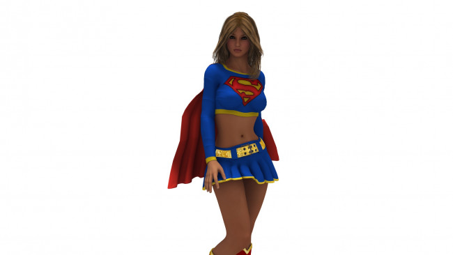 Обои картинки фото 3д графика, люди , people, девушка, взгляд, фон, супермен