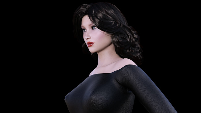 Обои картинки фото 3д графика, люди , people, девушка, взгляд, фон