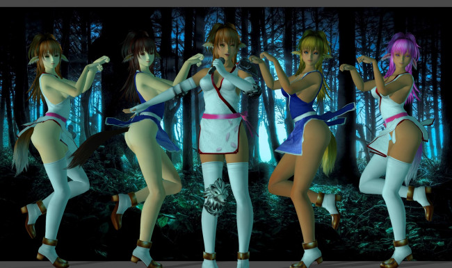 Обои картинки фото 3д графика, существа , creatures, девушки, взгляд, фон, микрофон