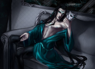 Картинка фэнтези люди маска парень