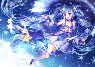 Картинка аниме vocaloid фон взгляд девушка