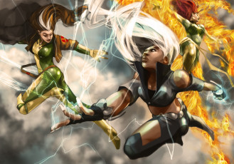 Картинка рисованное комиксы девушки фон униформа магия