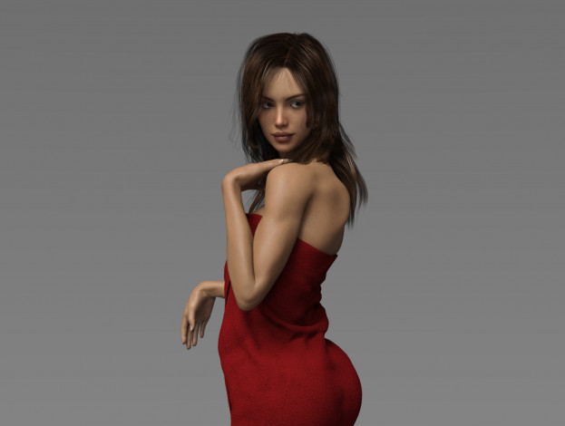 Обои картинки фото 3д графика, люди , people, фон, взгляд, девушка