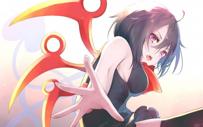 Обои картинки фото аниме, touhou, фон, взгляд, девушка