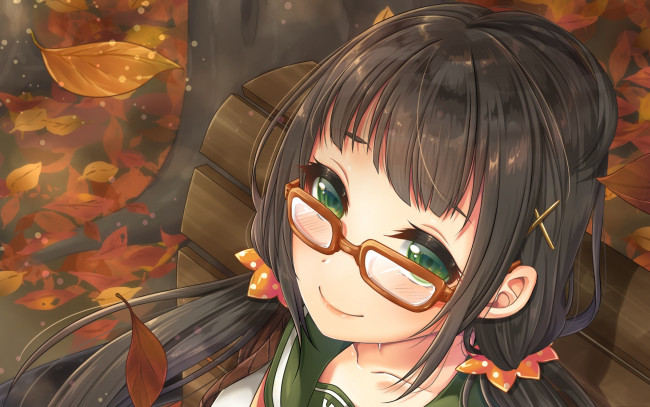 Обои картинки фото аниме, unknown,  другое, девушка, взгляд, фон