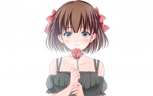 Обои картинки фото аниме, unknown,  другое, девушка, взгляд, фон