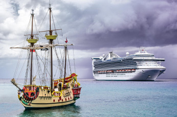 Картинка david+and+goliath+-+george+town +grand+cayman корабли разные+вместе круиз лайнер