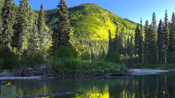 Картинка календари природа гора водоем деревья 2018