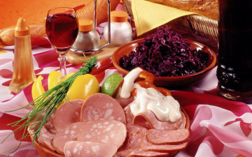 Картинка еда колбасные+изделия колбаса салат майонез