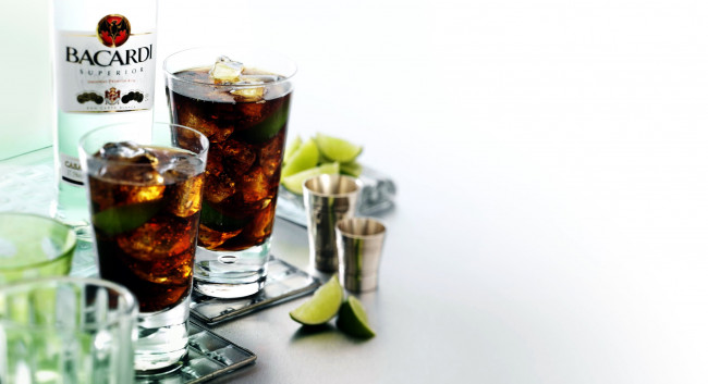 Обои картинки фото бренды, bacardi, коктейль, ром, лайм