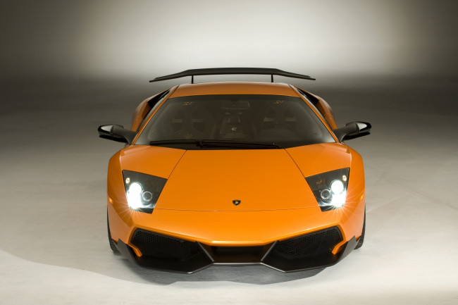 Обои картинки фото автомобили, lamborghini, lp, murcielago, 670-4, желтый, ламборгини