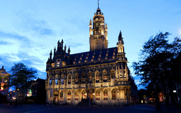 обоя netherlands,  middelburg,  town hall, города, замки нидерландов, собор