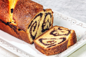 Картинка еда пироги рулет ореховый сдоба