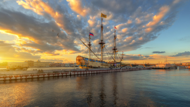 Обои картинки фото корабли, фрегаты,  корветы, санкт-петербург