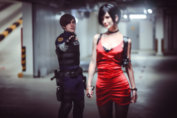 обоя разное, мужчина женщина, полицейский, девушка, обрызы, костюмы