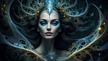 Картинка фэнтези девушки нейросети графика нейроарт ai art нейронные сети рисунки нейро искусство