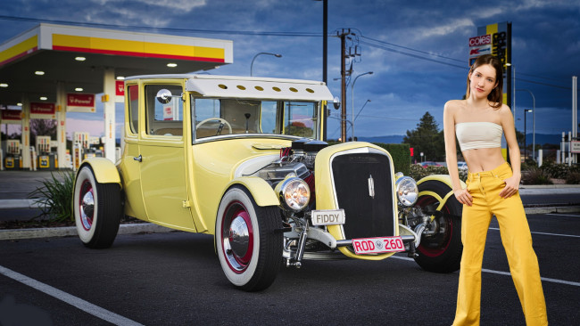 Обои картинки фото hot rod, автомобили, -авто с девушками, hot, rod