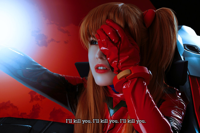 Обои картинки фото девушки, - креатив,  косплей, образ, костюм, косплей, рыжая, глаз, боль