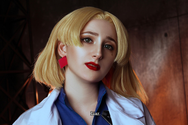 Обои картинки фото девушки, - креатив,  косплей, образ, костюм, косплей, блондинка, халат