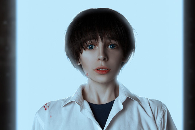 Обои картинки фото девушки, - креатив,  косплей, образы, косплей, костюмы, кровь, лицо