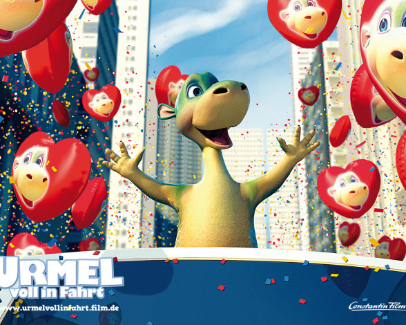 Обои картинки фото urmel, voll, in, fahrt, импи, суперстар, мультфильмы