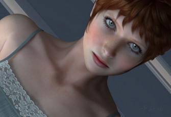 Картинка 3д графика portraits портрет девушка взгляд