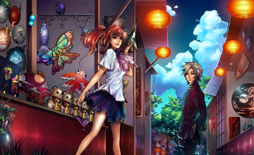 Картинка аниме *unknown другое девушка парень магазины сувениры