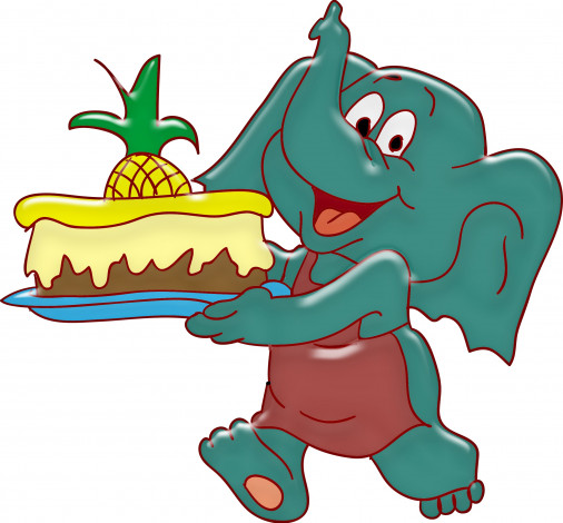 Обои картинки фото мультфильмы, по, дороге, облаками, слон