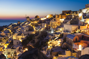 Картинка oia santorini greece города санторини греция здания ночной город